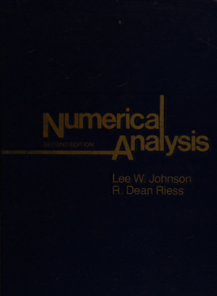 Numerical Analysis BY Riess - Scanned Pdf with ocr